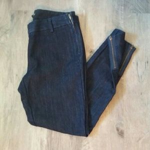J. Crew dark wash side zip capris